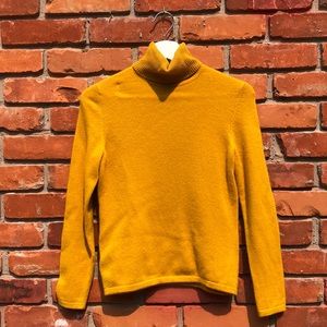 Lord & Taylor Mustard 100% Cashmere Turtleneck